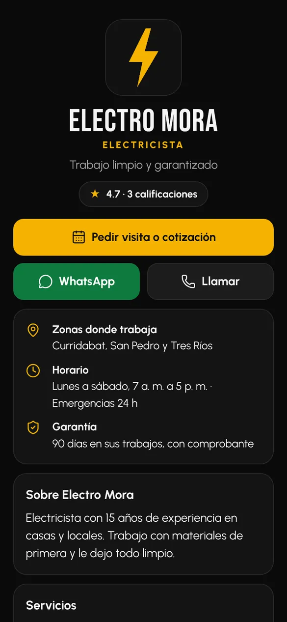 Página del maistro para pedir visita